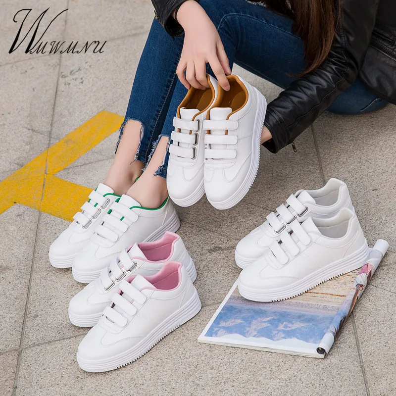 Модная белая Вулканизированная обувь на платформе Сезон весна Спортивная