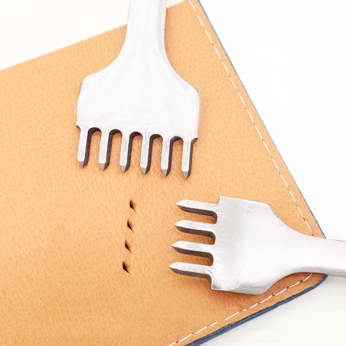 1/2/4/6 зубцов металлический долото для кожи Дырокол сшивание инструмент алмазный