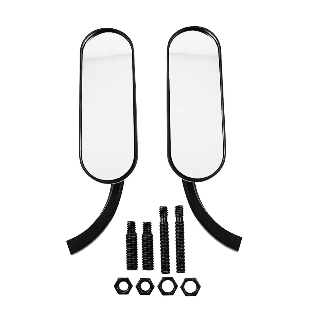 Мотоциклетное металлическое овальное мини-зеркало черного цвета для Harley Cafe Racer