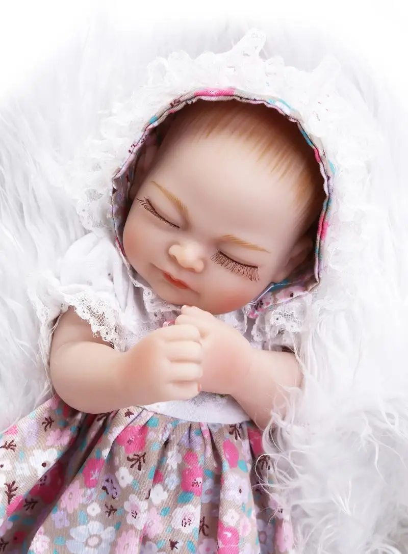 NPK Mini Reborn bebe кукла реалистичные силиконовые игрушки для ванной девочек Спящая
