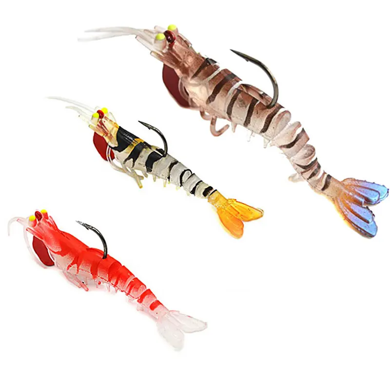 Мягкая рыболовная приманка в виде креветок из термопластичной резины 1 шт. 5 см/7