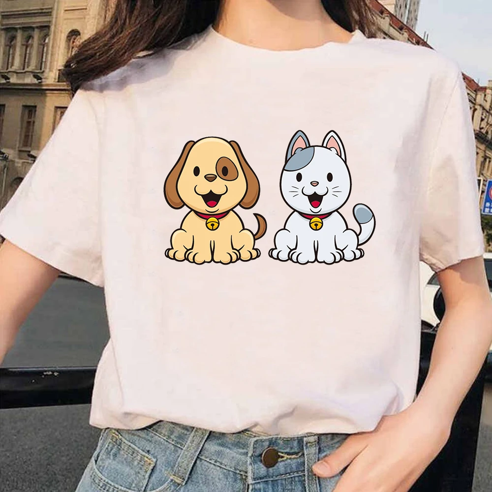 90s Graphic T-shirt Kawaii Cat T Shirt Meow Women Funny Cartoon Print Tshirt Harajuku Summer Short Sleeve Fashion Top Tee Female