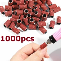 1000pcs 80120180 nail art sanding bands gel polish remover tool accessory for electric nail machine nail drill bits brown