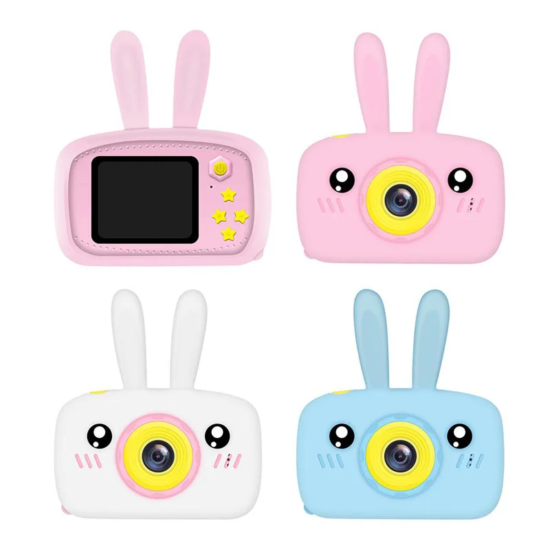 Rabbit Digital Mini Camera Kids Cartoon Cute Camera High Definition USB Charge With Shockproof Silicone Protection Cover