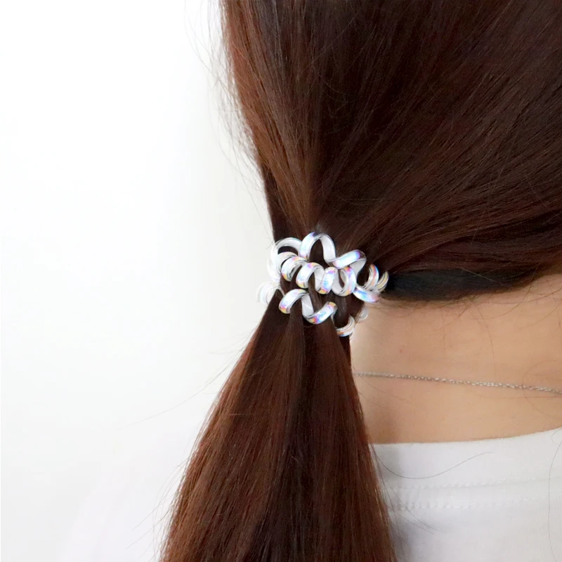 

Girl Hair Bands Colorful Elastic Plastic Hair Ties Rubber Telephone Cord Scrunchies Hair Accessories Maiden Elastic Hair Band