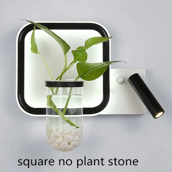 square Домашние настенные светильники для дома, светодиодные Настенные светильники с выключателем для прикроватного зала, коридора, светодиодные светильники, настенные бра AC220V 12 Вт - Lampshade Color: square