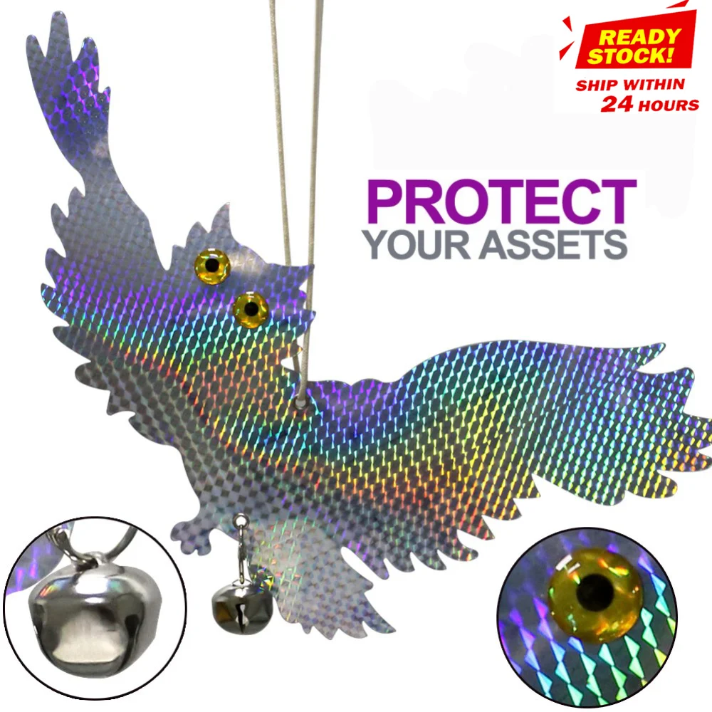 Новинка лазерная фотография подвесная отражающая сова пугающие птицы голубей