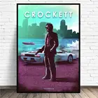 Картина на холсте Crockett Testarossa, постер с изображением автомобиля, современный минималистичный Настенный декор для спальни, гостиной