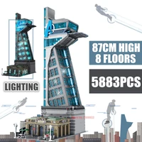 new 5883pcs 87cm marvels heroes 8 floors avengers tower iron man stark tower model building block brick kid gift toy