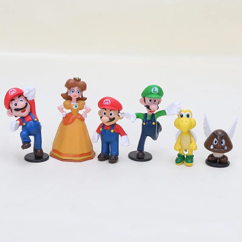3 ~ 8 см 22 шт./компл. Super Mario Bros мини ПВХ Фигурки Игрушка Луиджи гриб Bowser Yoshi Принцесса