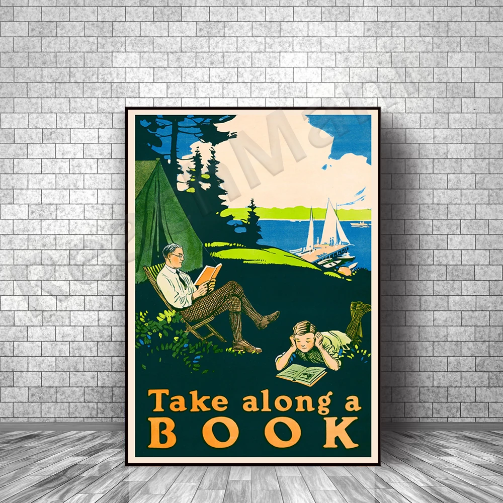

Gifts for book friends, carry a book with you Art Deco poster 1910