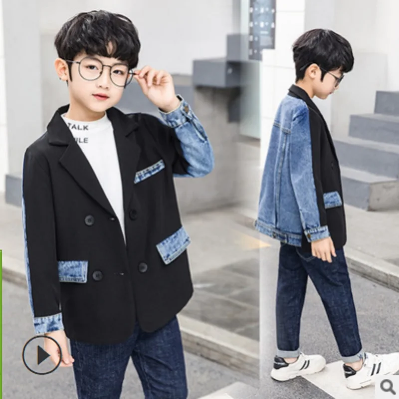 Мальчиков с резинкой на поясе джинсы для мальчиков блейзеры 2021 новый весенне