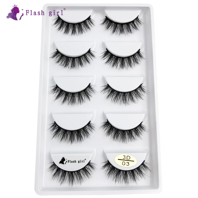 

Flash girl comfort mink eyelashes 3D series 13style 100% handmade 5pais 3D03 comfort false Eyelashes