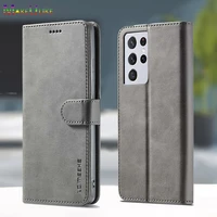 flip wallet case for samsung galaxy s22 s21 plus ultra s20 s21 fe s21plus s20plus s20fe s21fe case leather plain phone bag cover
