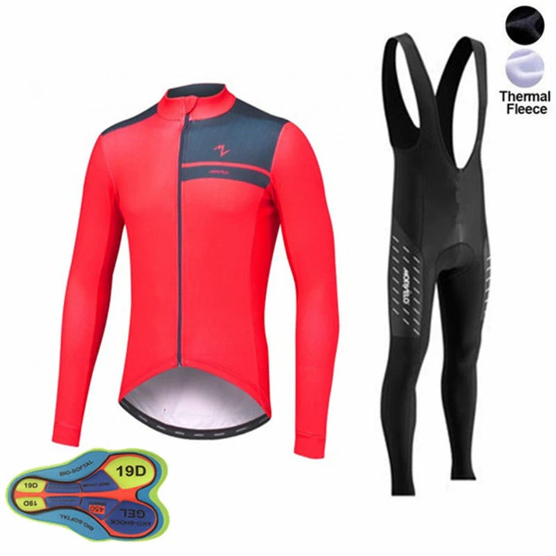 Зимняя термо флисовая Мужская велосипедная одежда для велоспорта с длинными