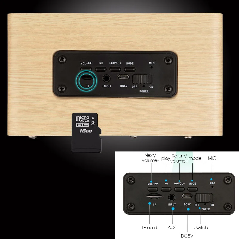 Bluetooth Колонка KIITO Y20 деревянная Беспроводная портативная|Портативные колонки| |