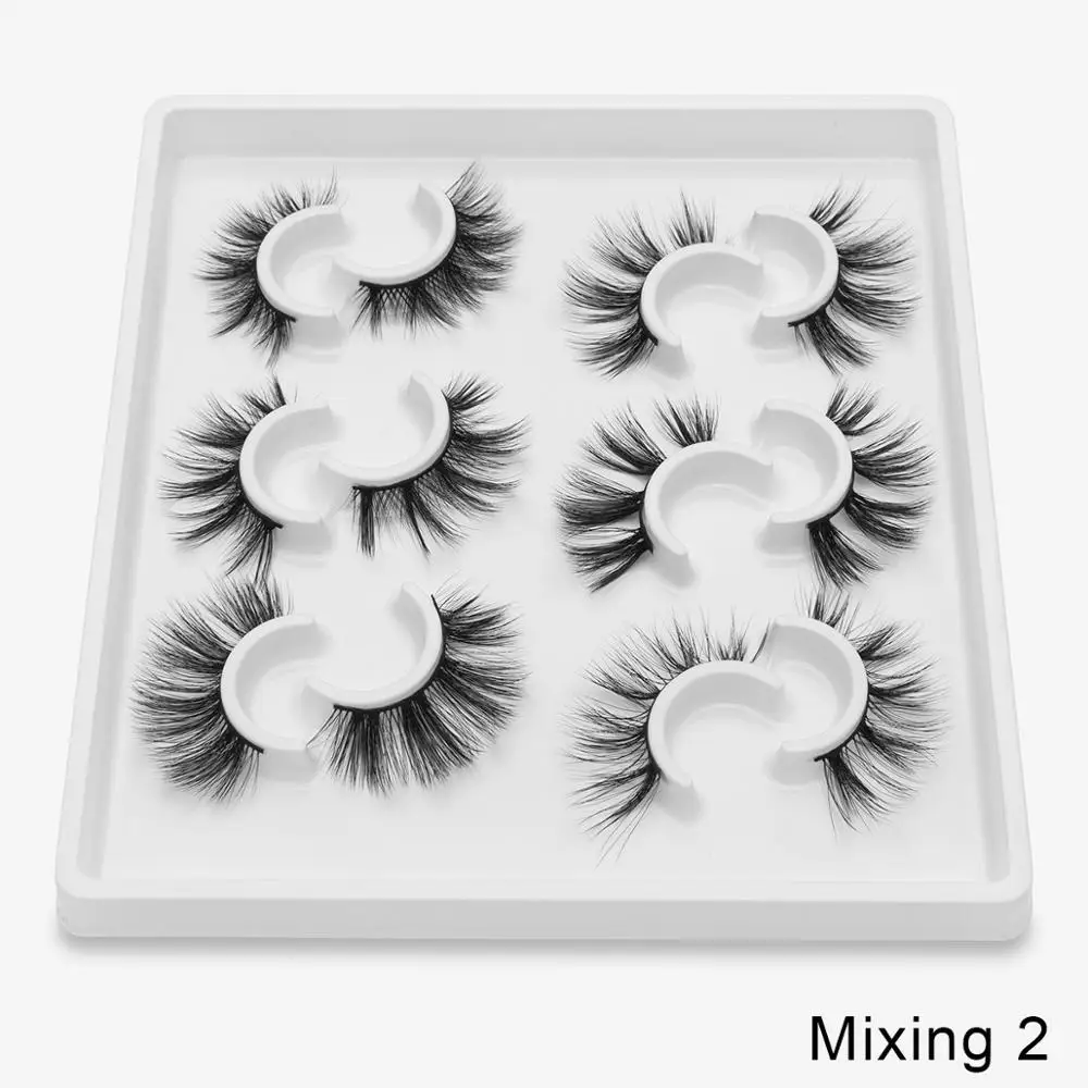 mixing2 4/6 пар искусственной 3D норковые ресницы длинные накладные ресницы в виде натуральных пышный объем высокое качество накладные ресницы расширения ресницы «maquiagem» - Цвет: mixing2
