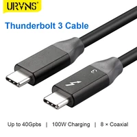 urvns 40gbps5k100w thunderbolt 3 usb c cable 20v5a cable support single 5k 60hz or 2x 4k 60hz monitor usb c docking station