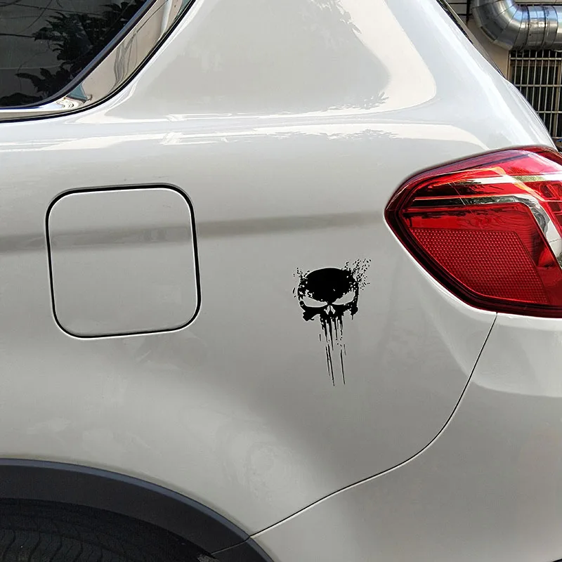 10 см X 15 см Каратель Череп крови виниловые автомобильные наклейки мотоциклы украшения черный/серебристый C1-3140