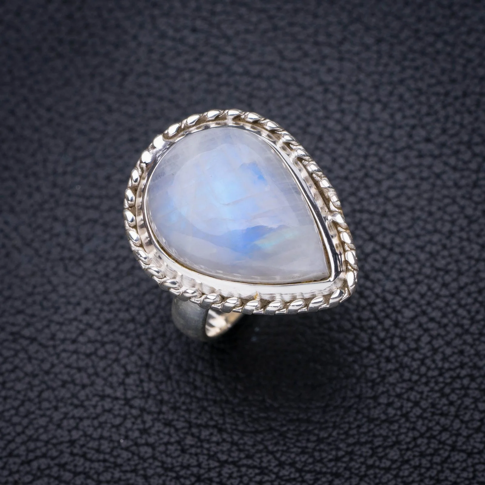 

StarGems Natural Moonstone Handmade 925 Sterling Silver Ring 5.5 E7247