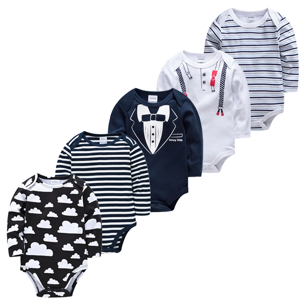 

Baby Bodysuits New Born Girl Clothing ropa de bebes Knitted Cotton Full Sleeve Baby Boy Clothes Set 3PCS 5PCS Pijamas bebe