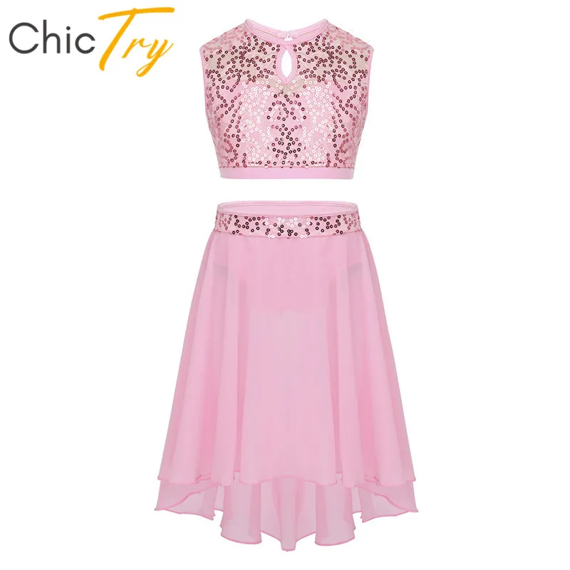 ChicTry ребенка блестками балетная пачка танцевальная одежда для гимнастики топы