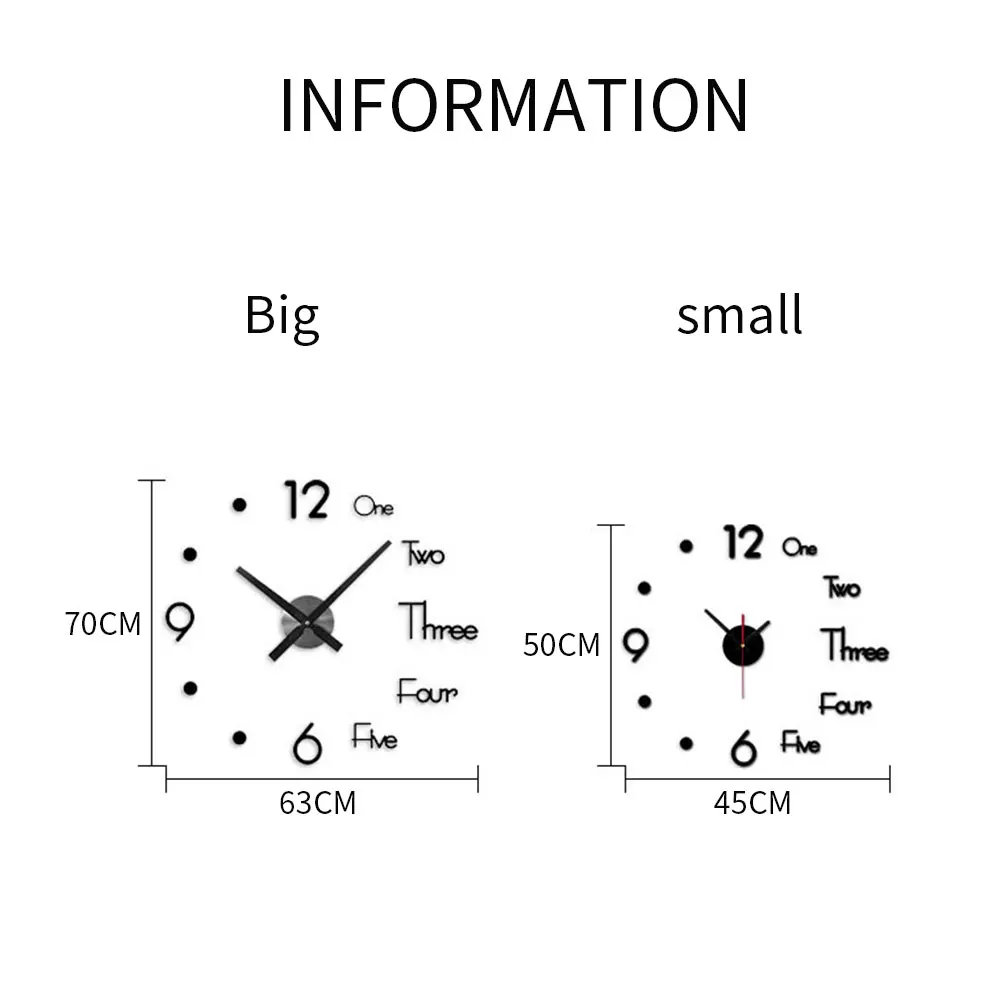 New Clock Watch Large Wall Clocks 3D DIY Acrylic Mirror Mechanism Stickers Home Living Room Decoration Quartz Needle | Дом и сад