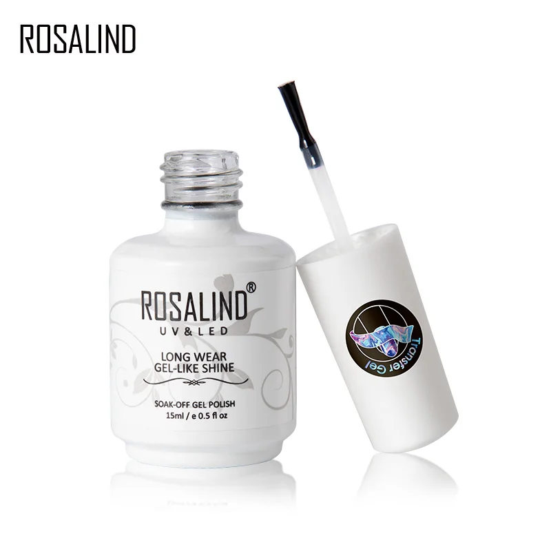 Переводной Гель лак для ногтей ROSALIND с наклейкой Гибридный гель Праймер УФ лампа