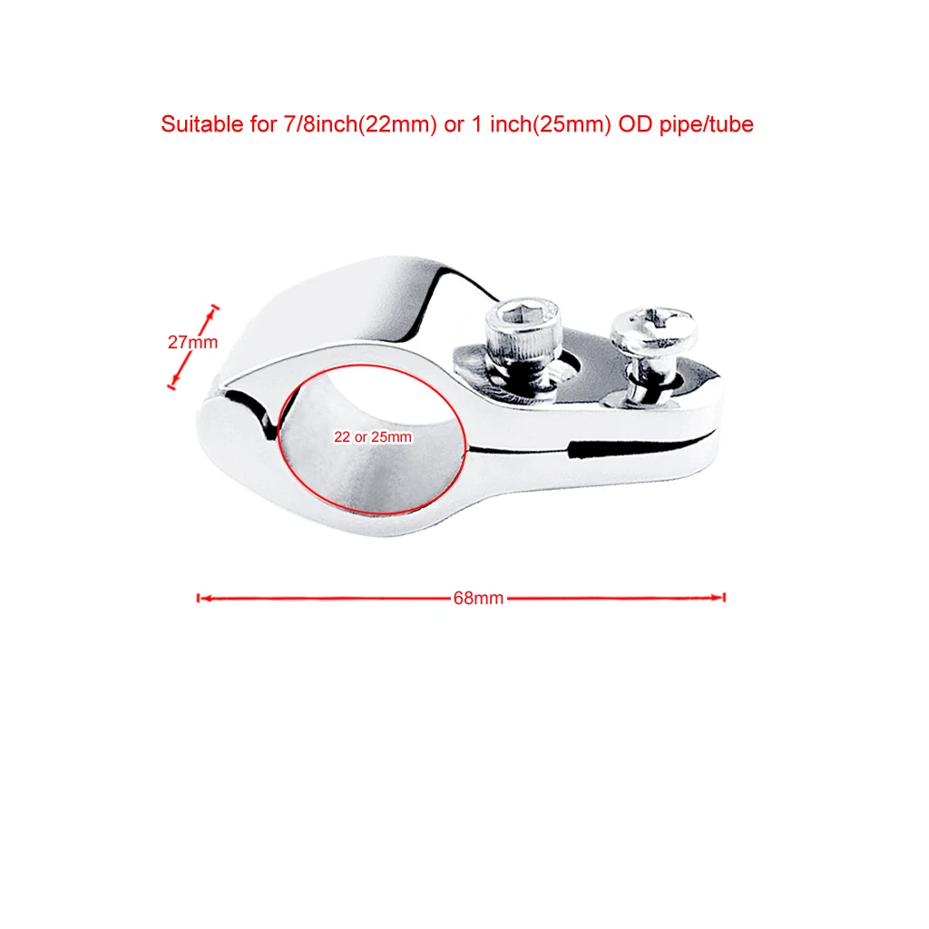 

2X Stainless Steel 316 Boat Bimini Top Hinged Jaw Slide Clamp Fitting Marine Hardware Yacht 22 or 25mm Tube Rail Accessories