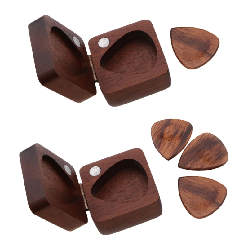 

Guitar Pick Storage Box Wooden Guitar Pick Holder Case Electric Guitar Guitar Accessories Organizer Guitarist Musician Gift