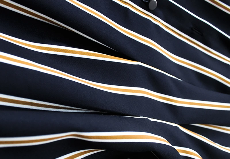 TWOTWINSTYLE полосатые рубашки с длинными рукавами и воротником лацканами эластичные