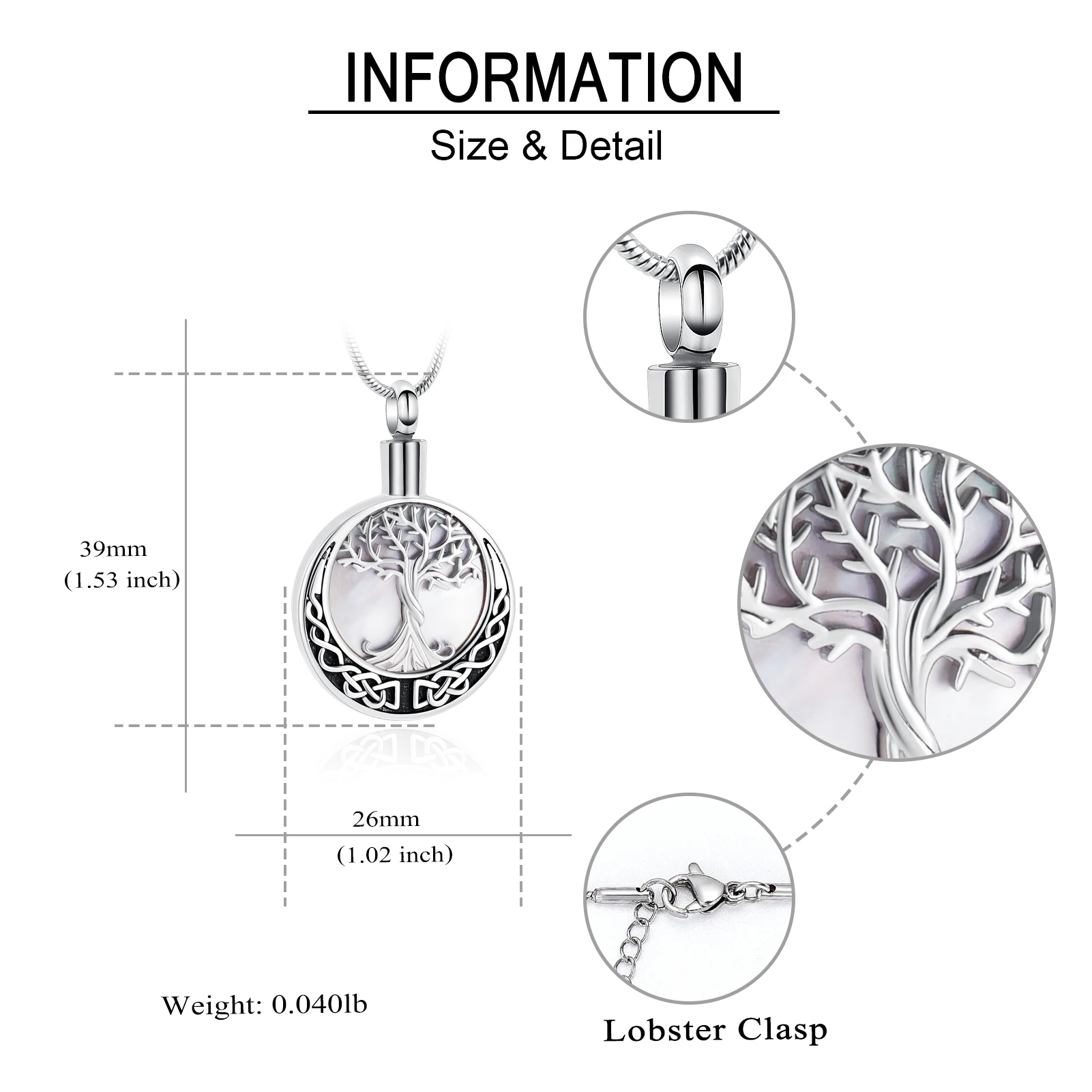 Ожерелья-урны для пепла дерево жизни мемориальные медальоны с пеплом ювелирные