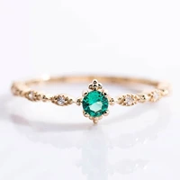 luxurious and simple green gem ring charming ladies wedding gold plated ring jewelry fashion ladies party accessories