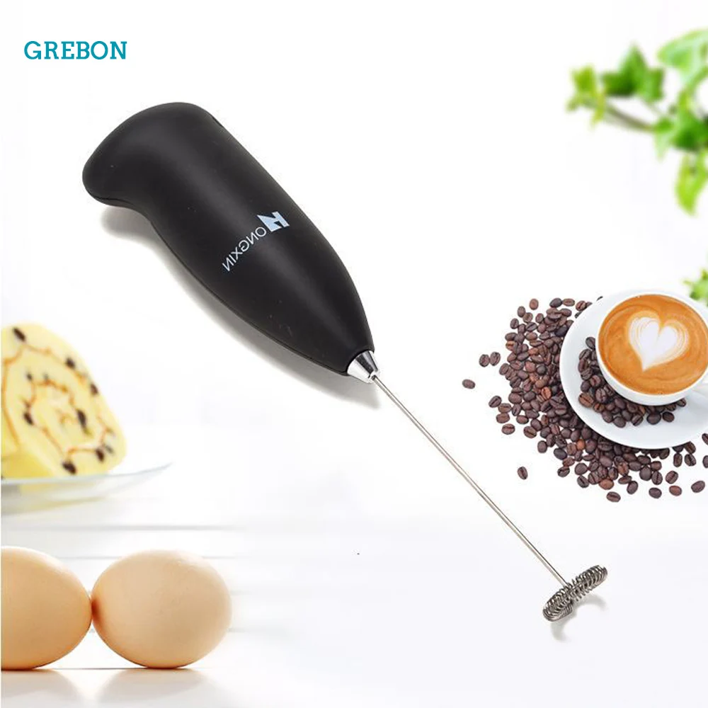 Batidor eléctrico de mano para cocina, vaporizador manual de leche, agitador de café inoxidable, herramienta de bebidas automática, minilicuadora