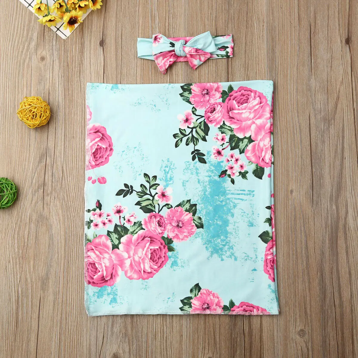 2 шт. пеленки и повязки на голову с цветочным принтом | Мать ребенок