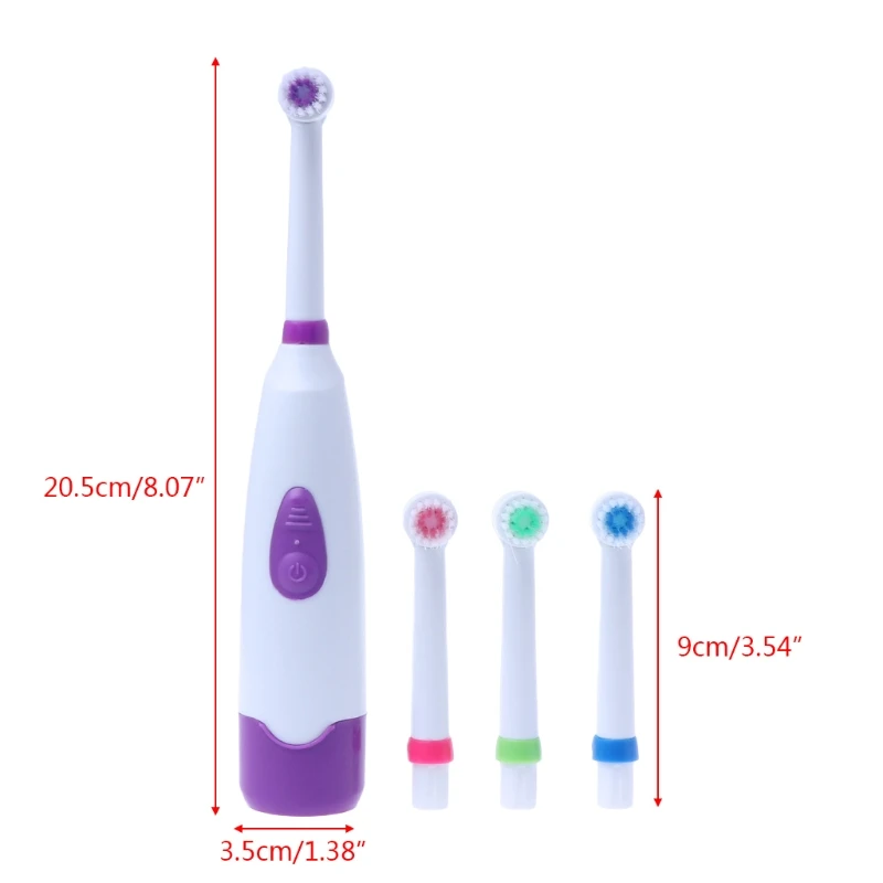 

1 Set Electric Toothbrush With 4 Brush Heads Battery Operated Oral Hygiene