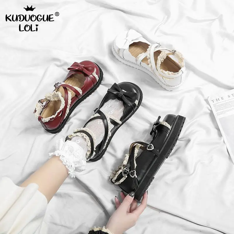 Обувь Лолиты с бантом Jk Из искусственной кожи обувь в винтажном стиле Женская на
