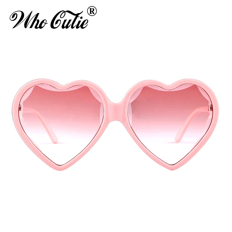 WHO CUTIE 2018 крупные солнцезащитные очки в форме сердца для женщин Ретро Винтажные