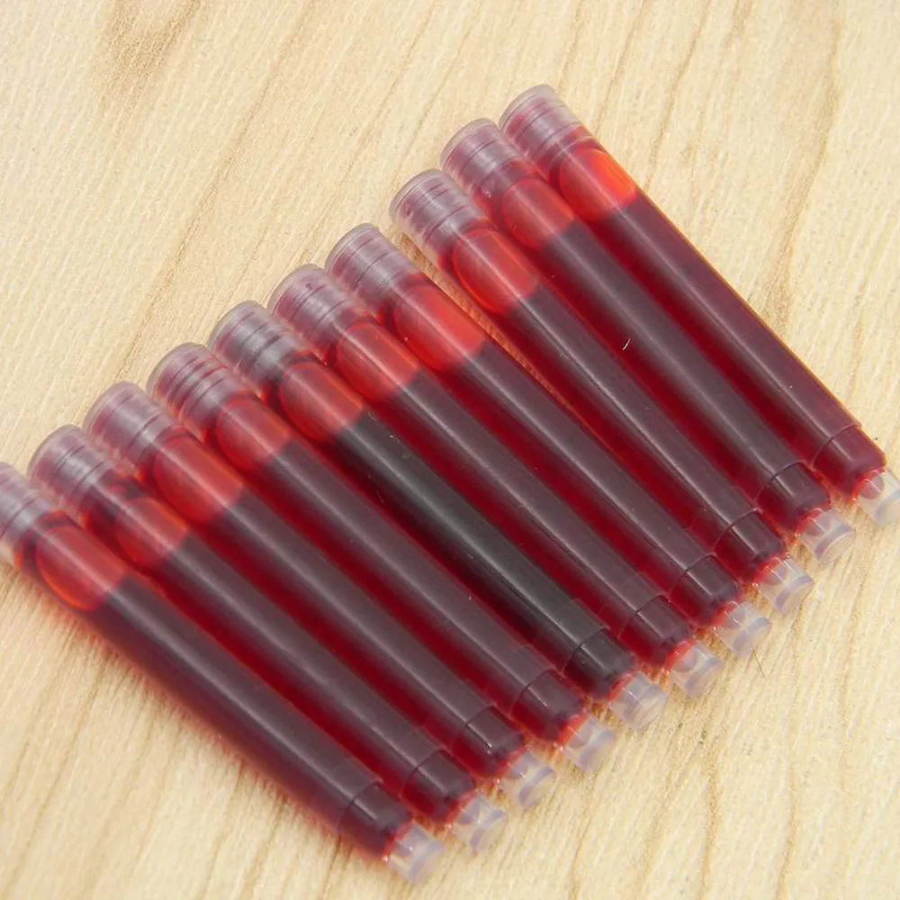 10 шт. перьевая ручка чернильные чернила красного синего или черного цвета замена