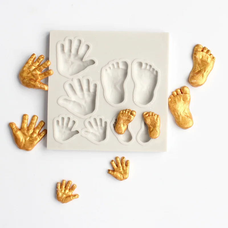 3D Cute Baby Feet Hand Molds Fondant Cake Decorating Tool DIY Sugar Craft Chocolate Mould Soap Tools