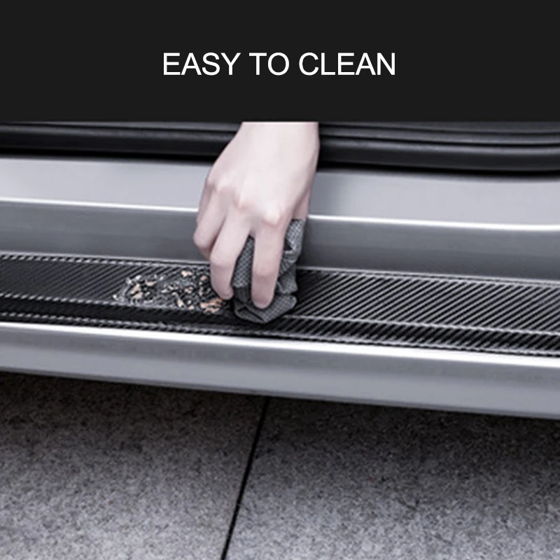 Универсальные 4 шт. 3D карбоновые накладки на пороги защитные панели для