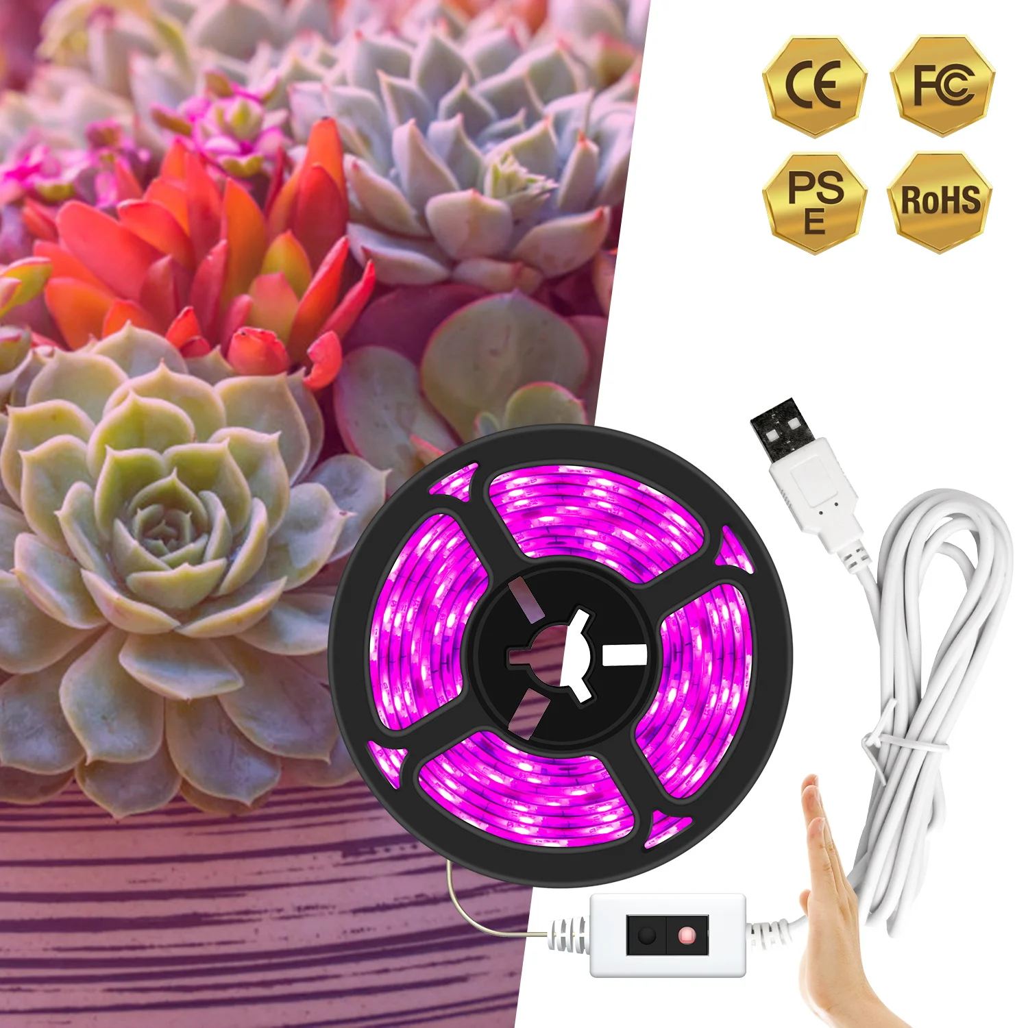

LED Grow Light ,Hand Sweep Switch Plant Growing Lamps,USB Full Spectrum Growing Light For Greenhouse Hydroponic Growing
