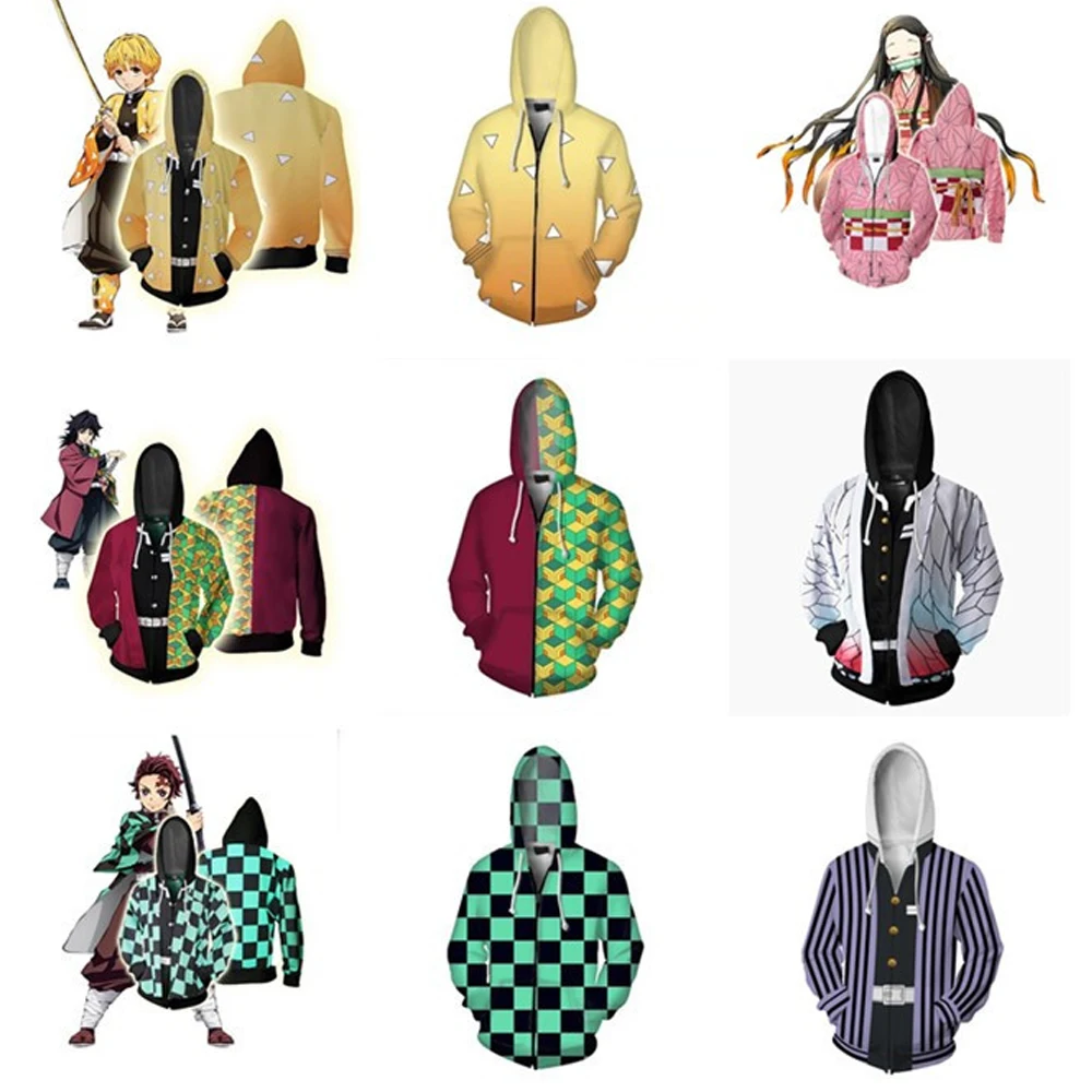 Костюм с капюшоном для косплея киметсу но яиба танджиро незуко зенитсу томиока