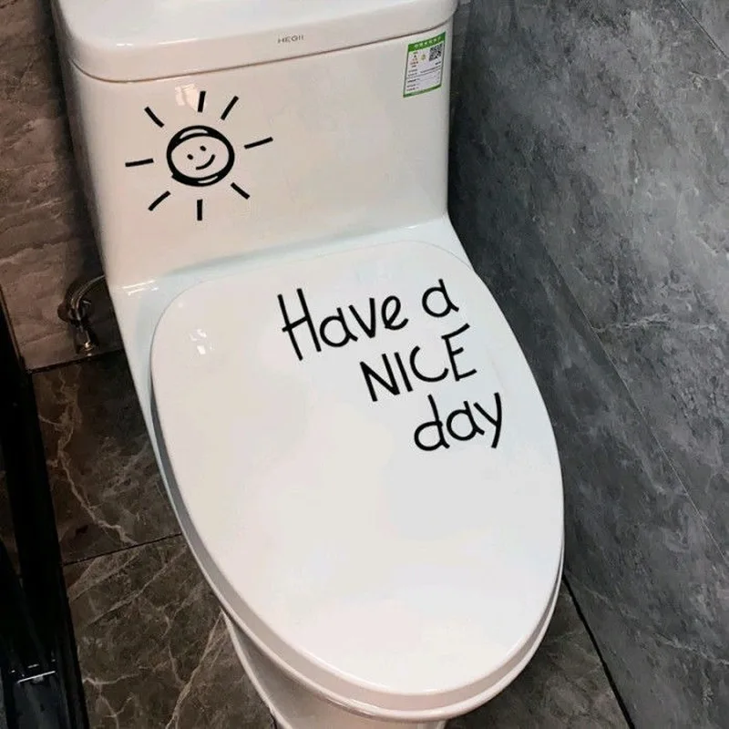 

Toilet sticker toilet cover decoration creative personality trend ins Nordic style text bathroom sticker self-adhesive