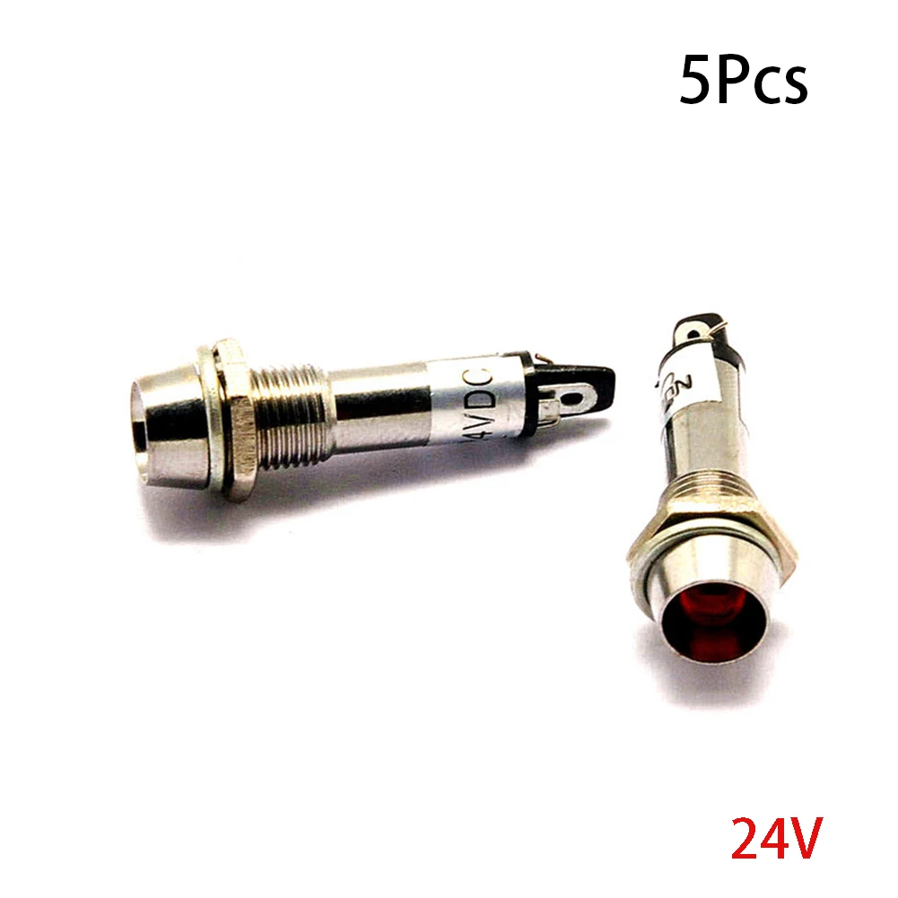 

Durable Signal Lamp Anti-shock 8mm Hole Light Panel Practical 12V 24V 220V Indicator Light 12/24/220V Thread Metal Safe