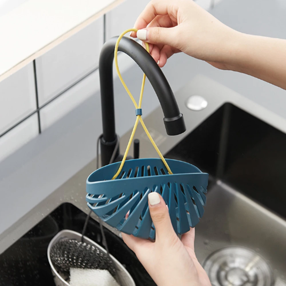 

Kitchen Dish Sponge Shell Type Storage Bag Sink Holder Soap Portable Home Hanging Drain Basket Bath Storage Tool Convenient