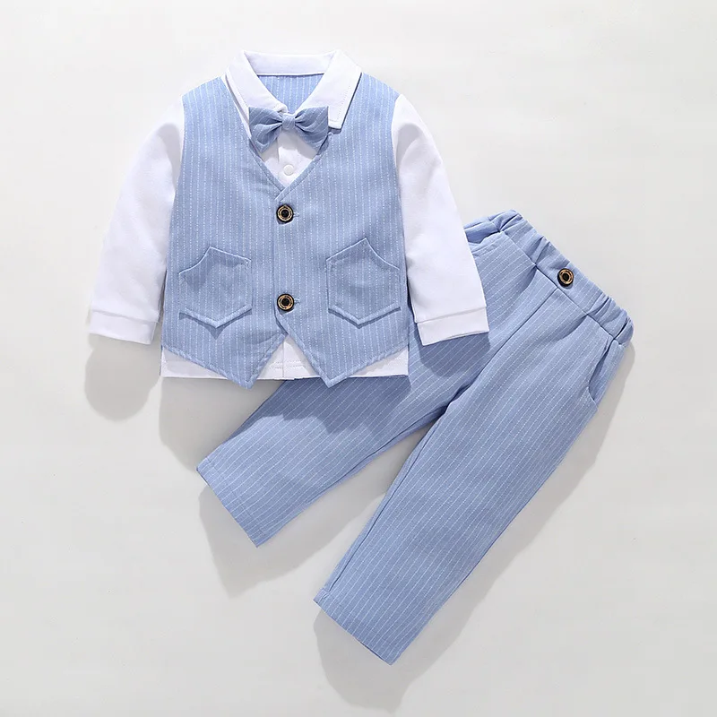 

Boys' spring and autumn dress, baby suit, two piece gentleman's dress, baby dress, new year's full moon dress