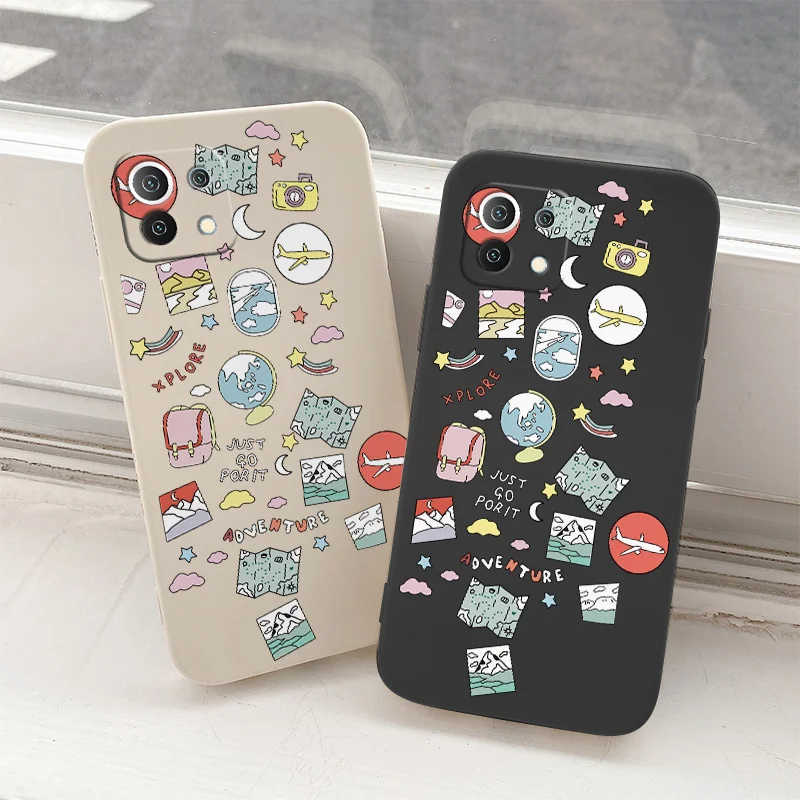

Travel Notes Soft Case For Xiaomi Mi 11 lite Ultra 11i 11T 10T 9T Pro Lite 10 10S 9 8 lite Pro Poco F2 X2 F3 Pro Phone Cover