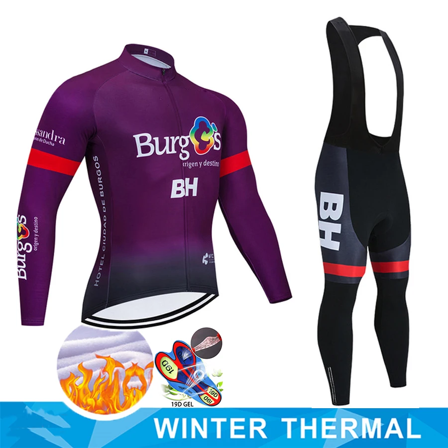 

Bicycle Team long Sleeve Maillot Ciclismo Men's Cycling Jersey Kits Winter Fleece Cycling Clothing Sets Racing Bike clothing bh
