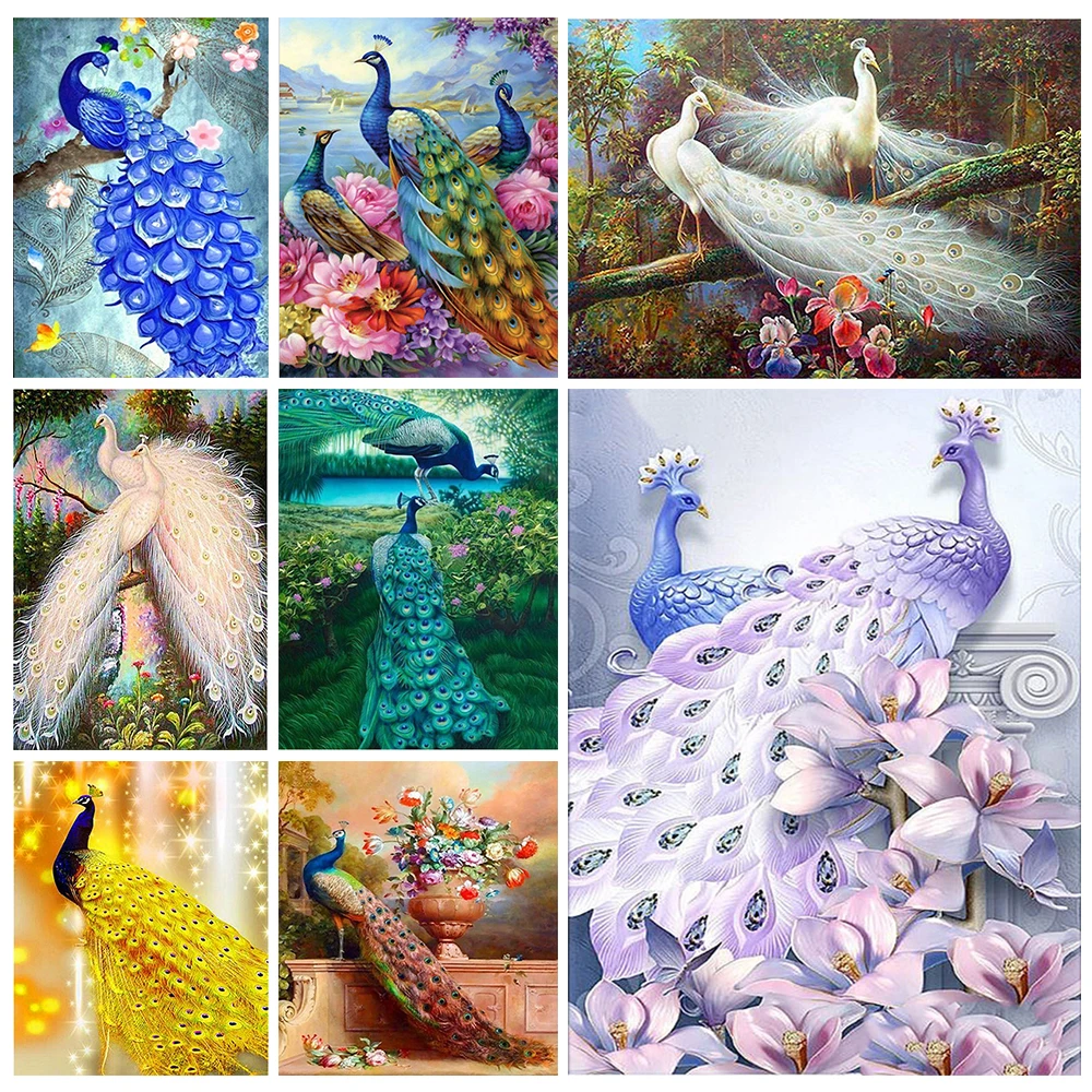 

Diy Diamond Painting Animal Peacock Decoration Full Round 5d Diamond Embroidery Mosaic Crystal Picture of Rhinestones Home Decor